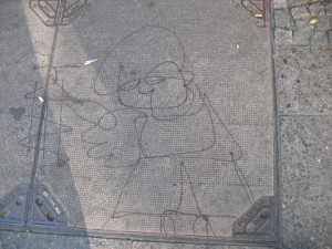 Streetart auf dem Boden